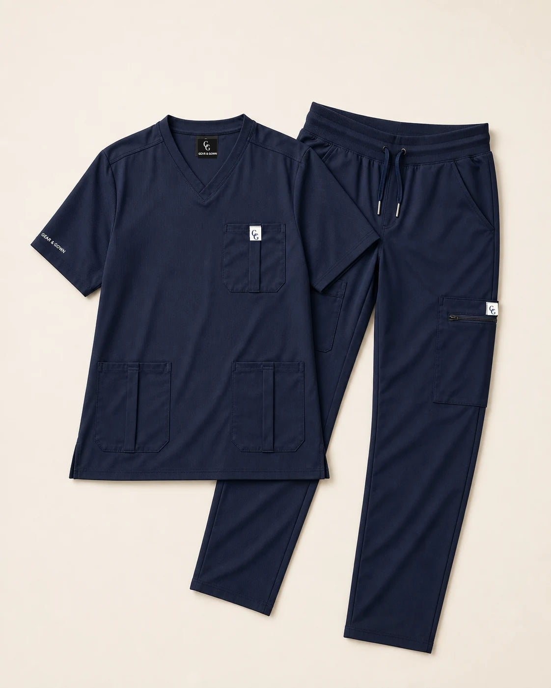 Aurum Flex navy blue scrub set
