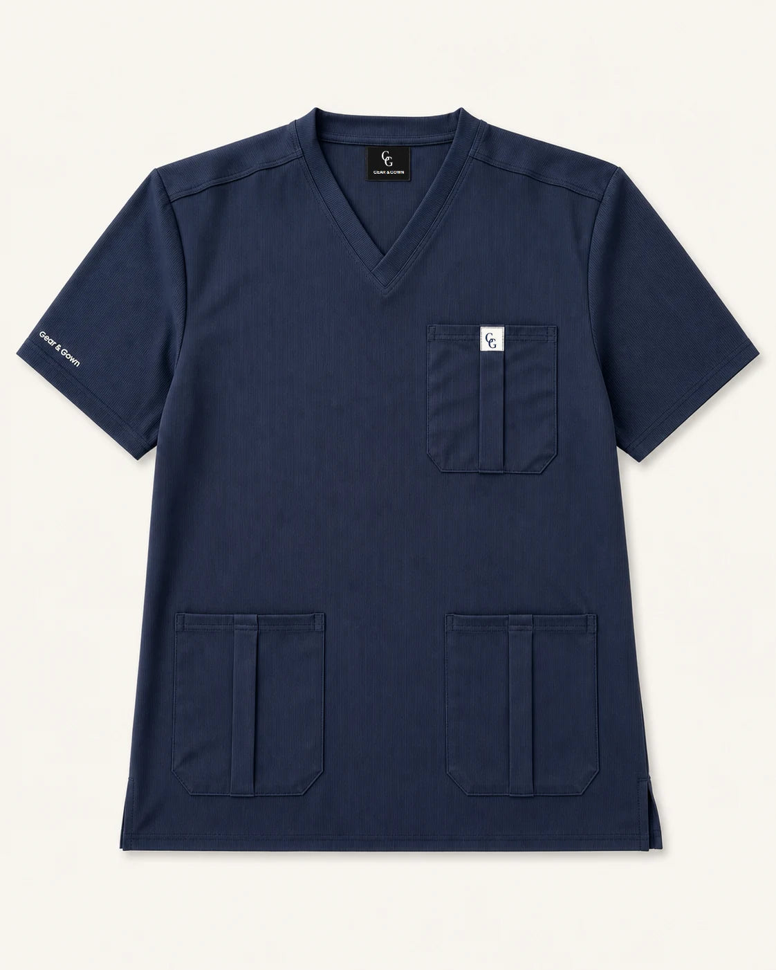 Aurum Flex navy blue scrub top