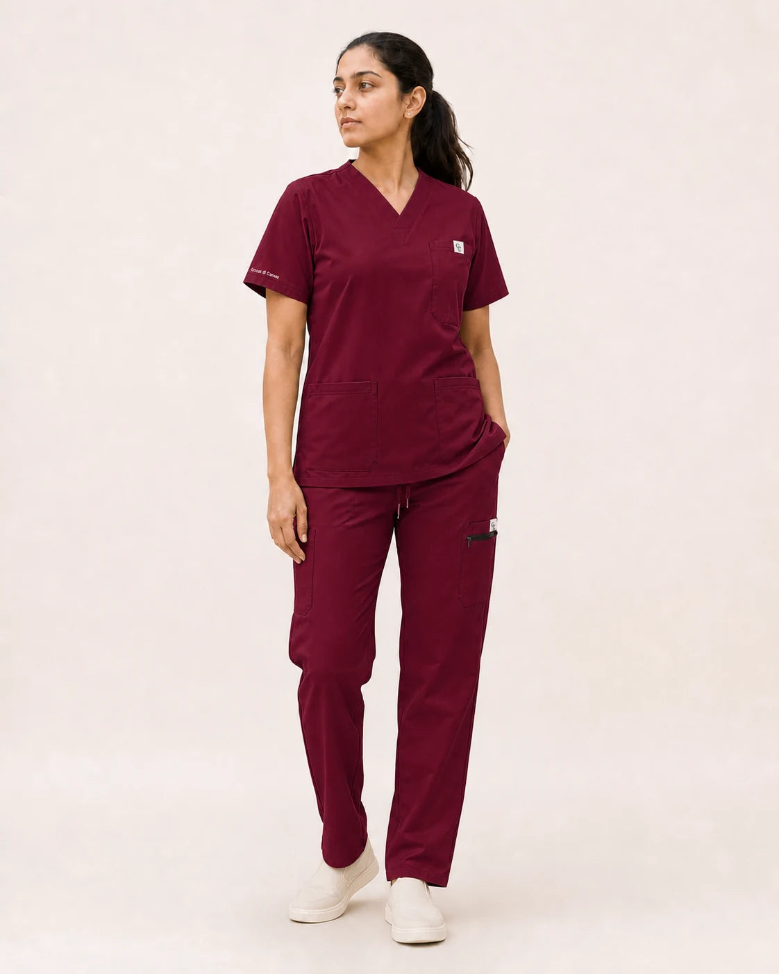 Core Ease maroon on female model